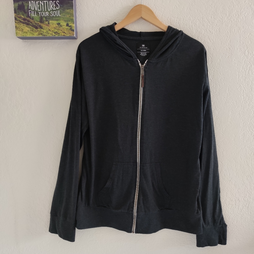 Cotton On 💙 Full Zip Gray Hoodie Pockets Shirt